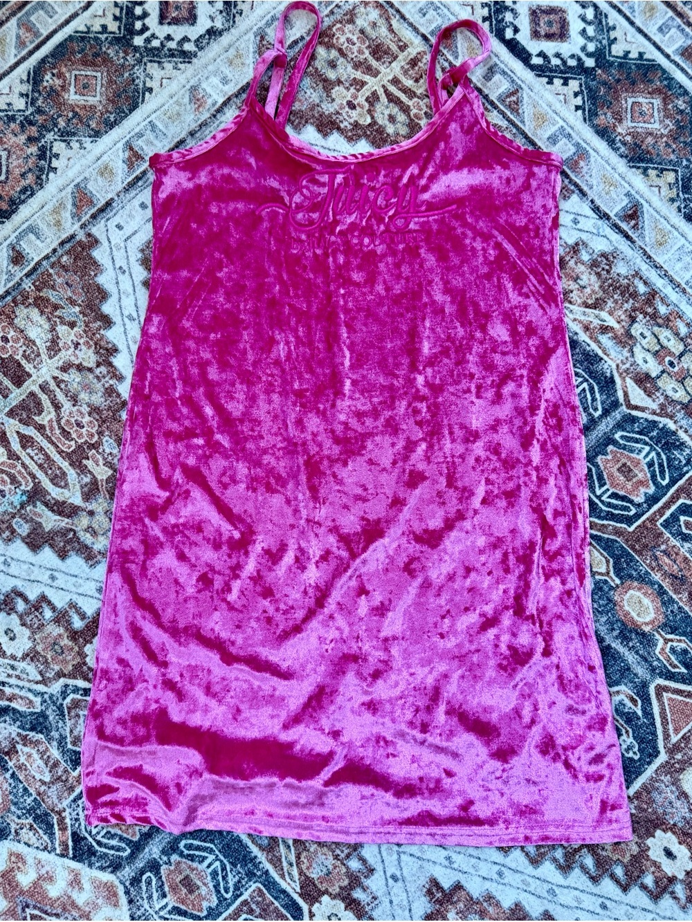 Juicy Couture Fuchsia Velvet Slip Chemise